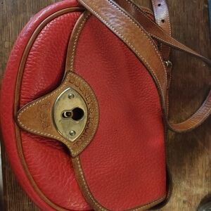 Vintage Dooney Red Leather Crossbody Bag